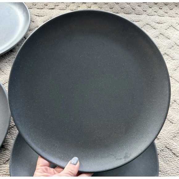 4 Hearth & Hand with Magnolia Gray Speckled Dinner Plates - Picture 5 of 12